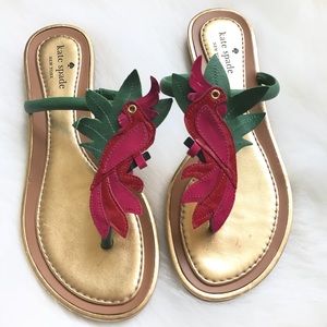 Kate Spade parrot sandals red bird size 7 slides